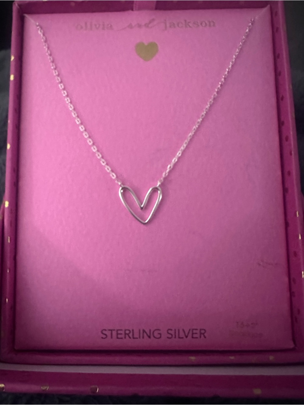 Sterling Silver Open Heart Necklace - 16+2”